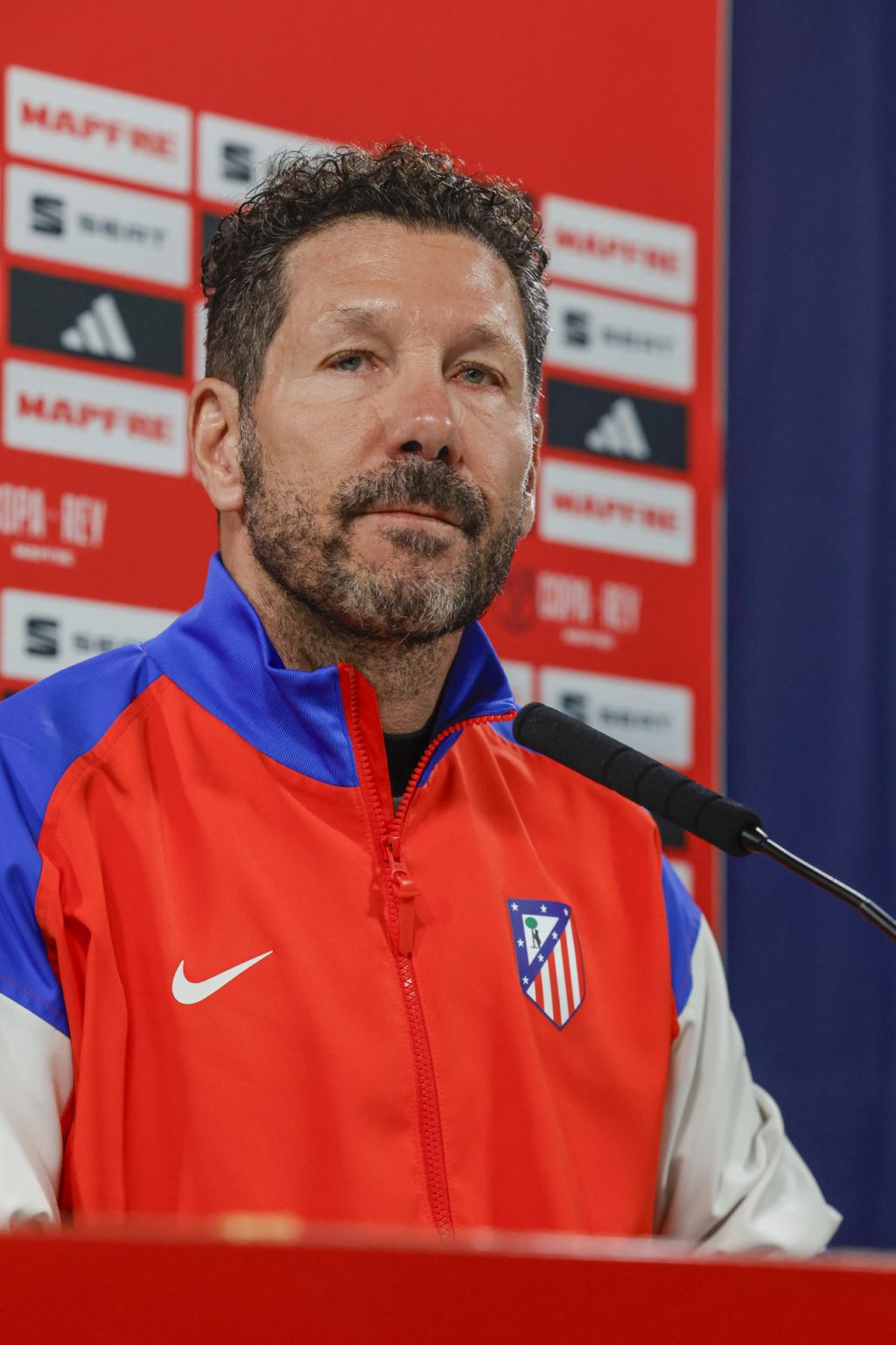 Simeone, durante la rueda de prensa. EFE/ Zipi Aragon