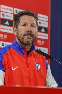 Simeone, durante la rueda de prensa. EFE/ Zipi Aragon