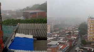 Cayó granizo en el centro de Caracas tras fuerte aguacero