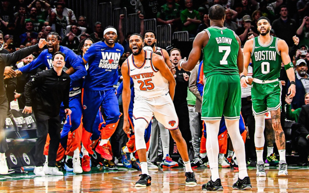 Victoria de New York Knicks ante Boston Celtics en los playoffs de la NBA: / X: knicks fam, this needs a caption ⤵️ pic.twitter.com/IpbaaiN4K8&mdash; NEW YORK KNICKS (@nyknicks) May 8, 2025