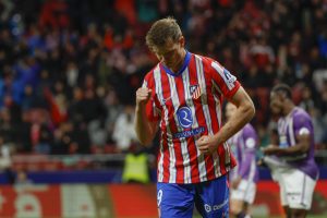El delantero noruego del Atlético de Madrid, Alexander Sorloth, en el estadio Metropolitano en foto de archivo de Mariscal. EFE